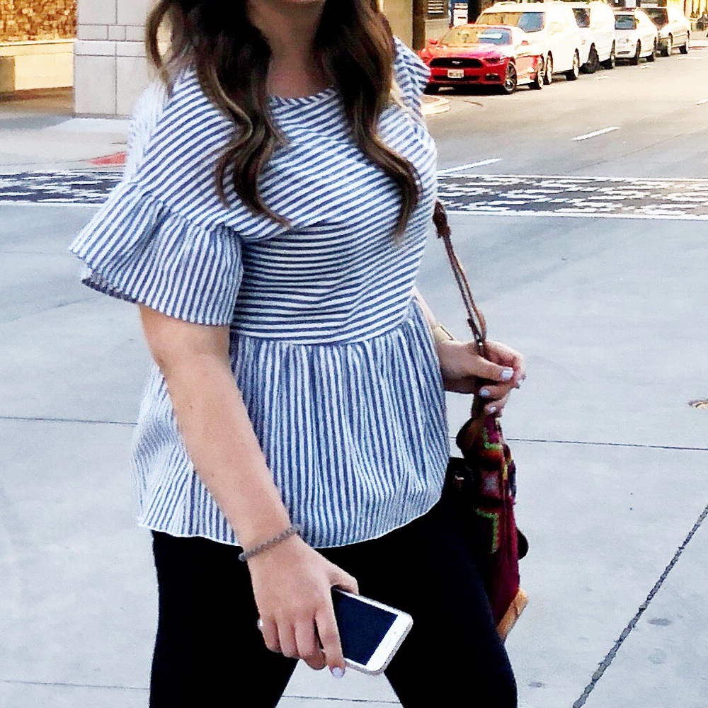 Striped Peplum Top